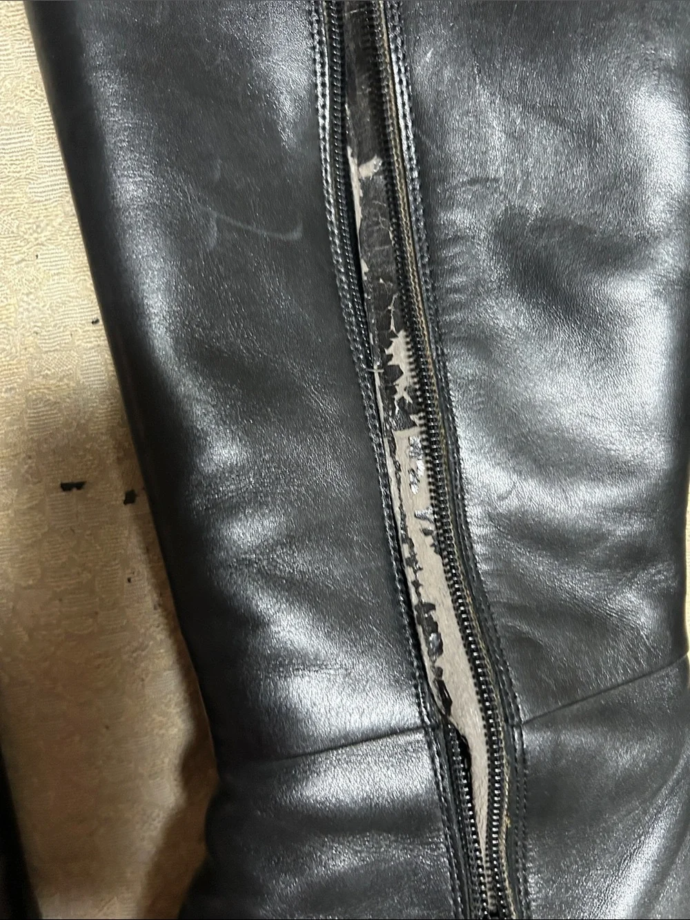 Women's Black Leather Knee-High Boots